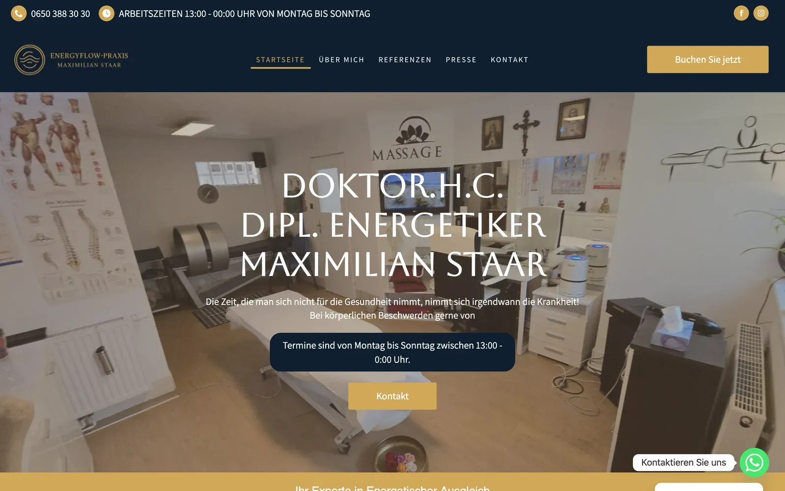 Startseite von energyflow-praxis.at