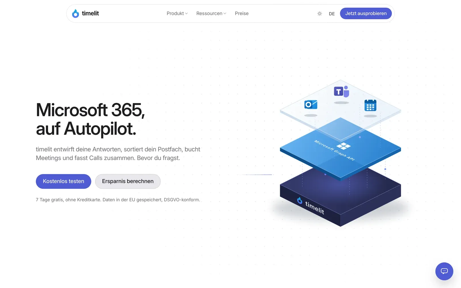 Startseite von timelit.ai